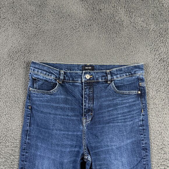 ME+EM Jeans Womens 31 Blue Straight Leg Stretch Dark Wash Denim - Picture 2 of 13